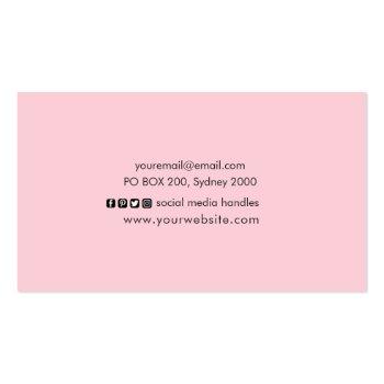 Small Black And Pink Glitter Business Card Back View