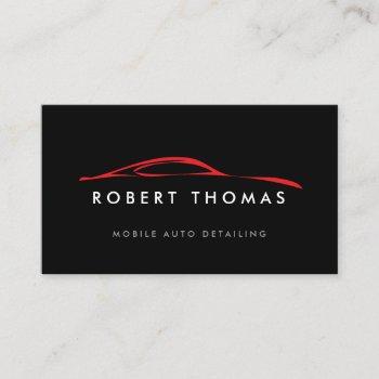 black and red auto detailing, auto repair business card
