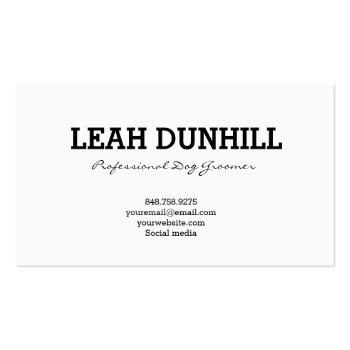 Small Black And White Dog Pattern Business Card Back View