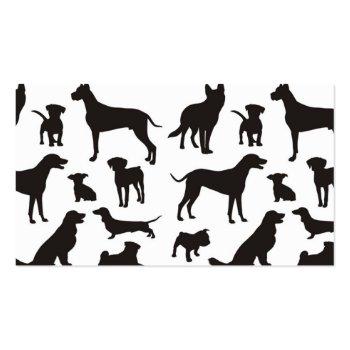 Small Black And White Dog Pattern Business Card Front View