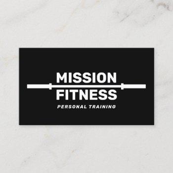 black and white fitness personal trainer training business card