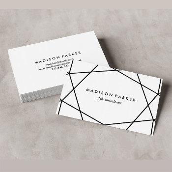 black and white modern geometric business card