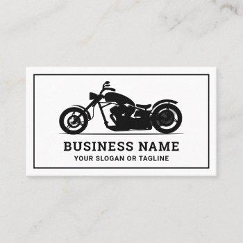 black and white motorbike motorcycle mechanic business card