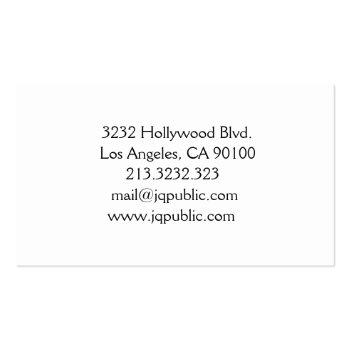 Small Black And White Musician Piano Business Card Back View