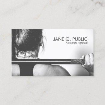 black and white personal trainer fitness training business card