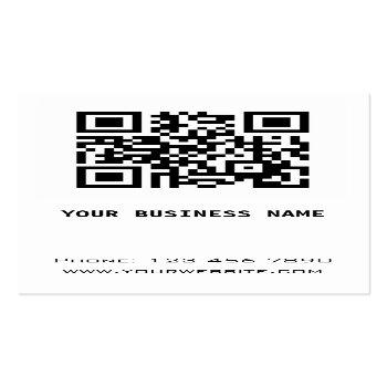 Small Black And White Qr Code Business Card Magnet Front View