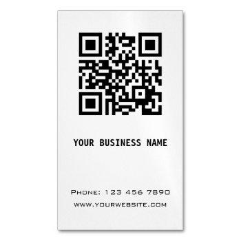 black and white qr code business card magnet