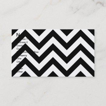 black and white  zigzag chevrons pattern business card