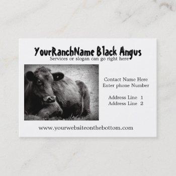 black angus ranch or farm  supply business cards