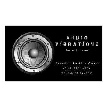 Small Black Audio Stereo Installation Business Card Front View