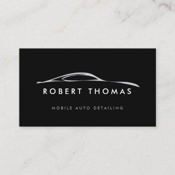 black auto detailing, auto repair logo business card