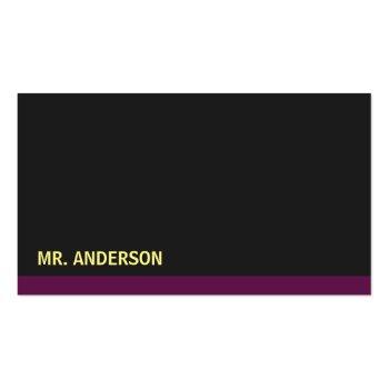 Small Black Background Magenta Accent Business Card Front View