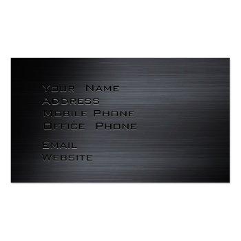 Small Black Brushed Metallic  Corporate Business Card Back View