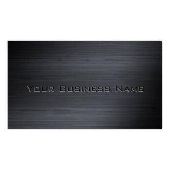 Small Black Brushed Metallic  Corporate Business Card Front View