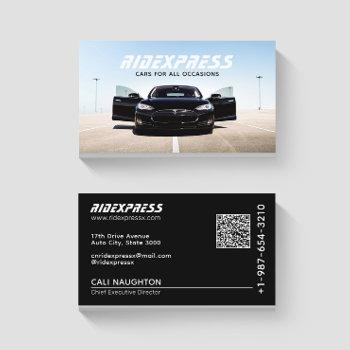 black car rental service black business card