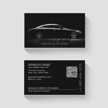 black car rental service black business card