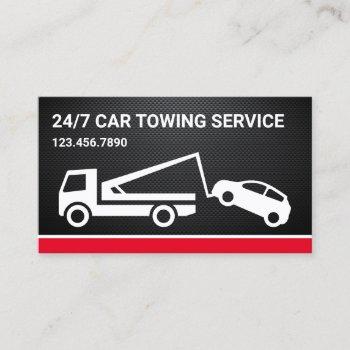 black carbon fiber car towing service tow truck business card