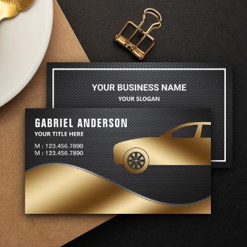 black carbon fiber gold luxury car hire chauffeur business card
