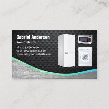black carbon fiber steel home appliances repair business card