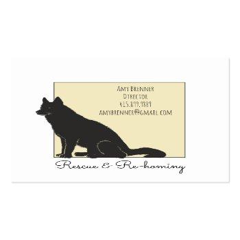 Small Black Dog Illustration Rescue And Adoptions Square Business Card Back View