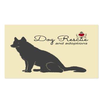 Small Black Dog Illustration Rescue And Adoptions Square Business Card Front View