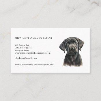 black dog rescue organization business card