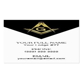Small Black Gold Masonic Business Card Templates Front View