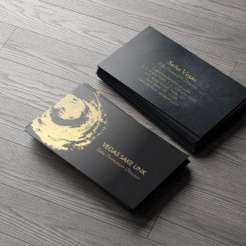 black gold symbol sake sommelier winery bartender business card
