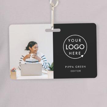 black id card | modern minimalist company employee badge