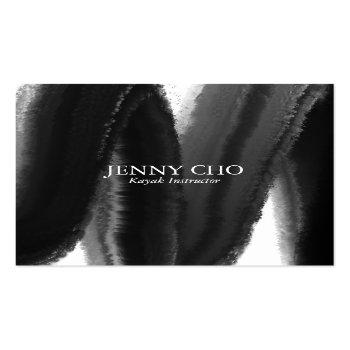 Small Black Inky Paint Stripe Square Business Card Front View