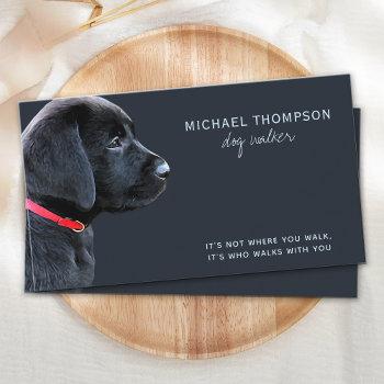 black lab pet dog business dog walker business card