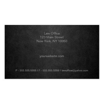 Small Black Leather Look Business Card Back View