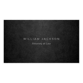 Small Black Leather Look Business Card Front View