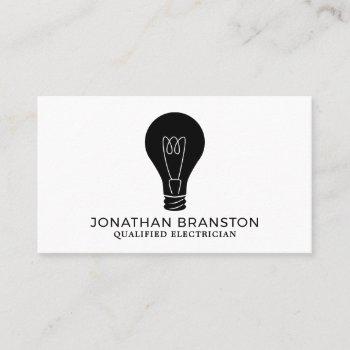 black lightbulb, electrician business card