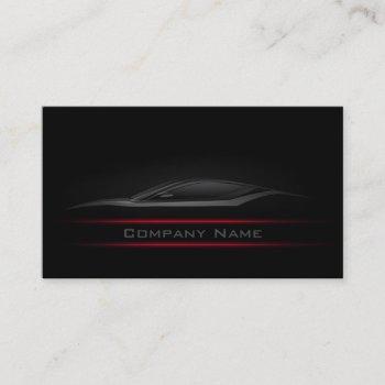 black minimalist red line car darker layout business card
