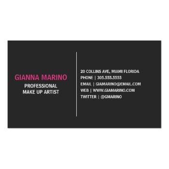 Small Black Out Business Card Back View