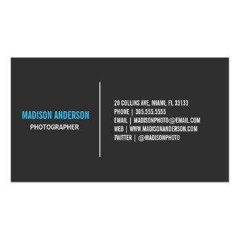 Small Black Out Photography | Business Cards Back View