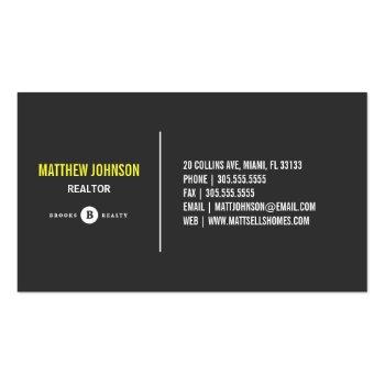 Small Black Out Realtor | Business Cards Back View