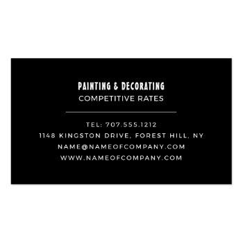 Small Black Paint Stroke, Painter & Decorator Business Card Back View