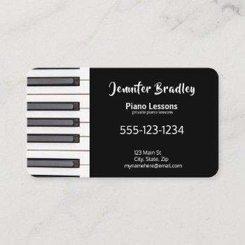 black piano teacher business cards