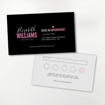 black pink chic beauty aesthetics loyalty & business card