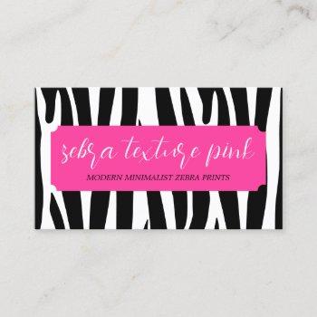 black pink texture simple patter zebra business card