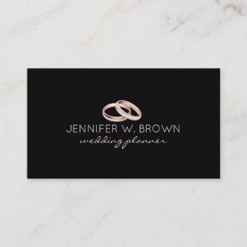 black rose gold engagement wedding ring jewelry business card