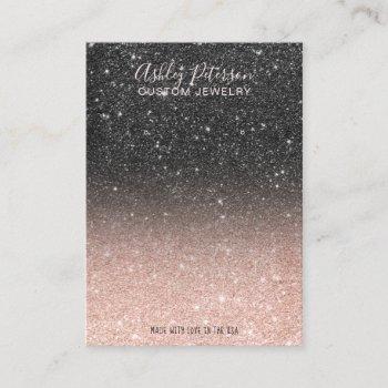 black rose gold glitter jewelry earring display business card