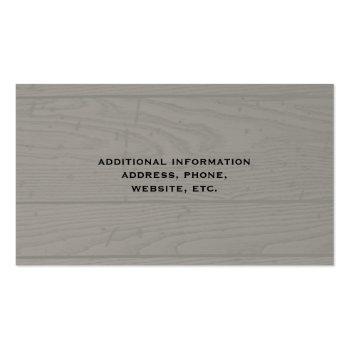 Small Black Sheep On Faux Wood Style Background Business Card Back View