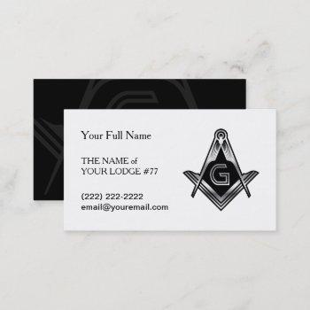 black & silver masonic business cards | freemason