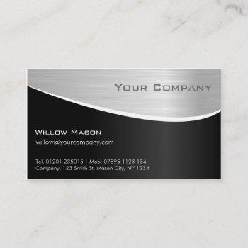 black steel effect, professional business card