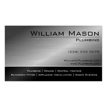 Small Black & Steel Skilled Tradesman Business Card Front View