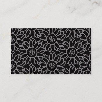 black sunflower pattern business card