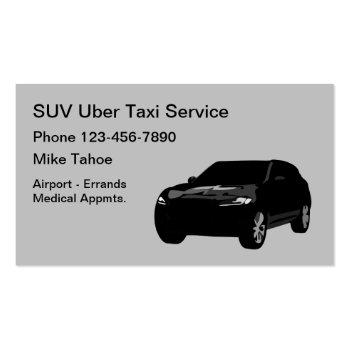Small Black Suv Taxi Ride Share Car Business Card Front View